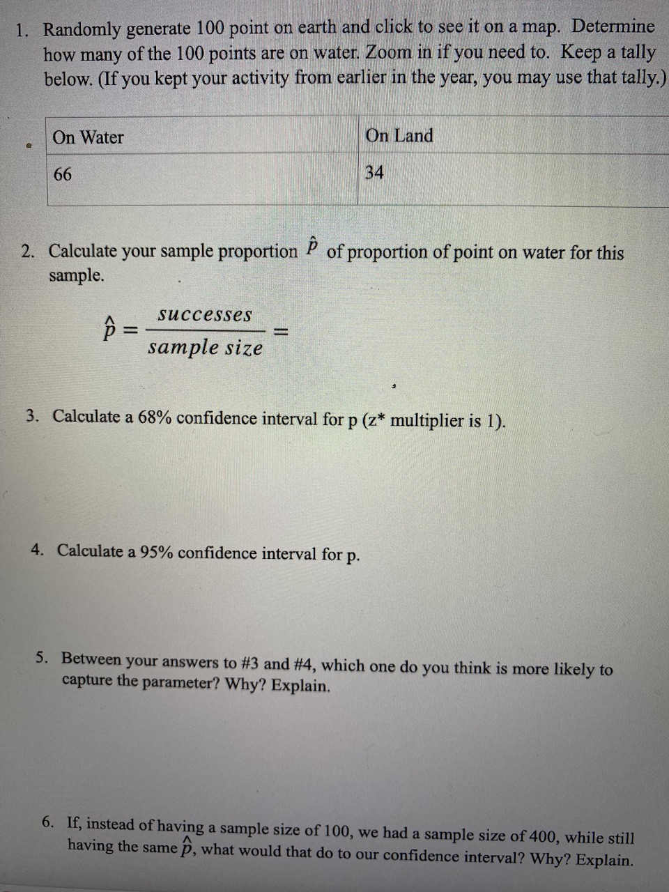 Solved 1. Randomly generate 100 point on earth and click to | Chegg.com