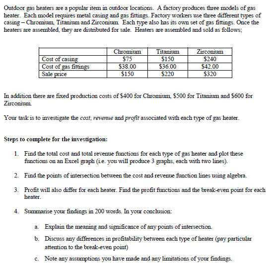 Solved Outdoor gas heaters are a popular item in outdoor