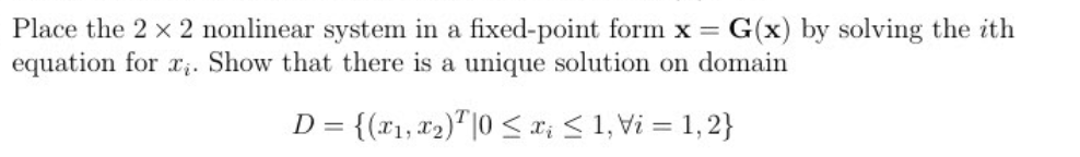 Consider the nonlinear system 12x1 - x = 0 6xž – x; | Chegg.com