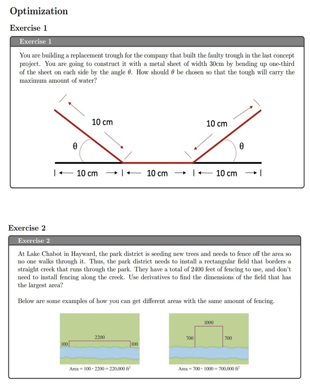 Solved Optimization Exercise 1 Exercise 1 You are building a | Chegg.com