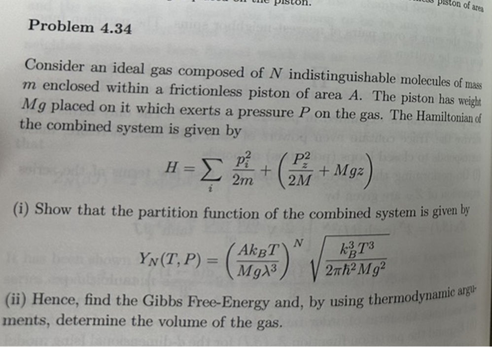 Solved Consider an ideal gas composed of N indistinguishable | Chegg.com