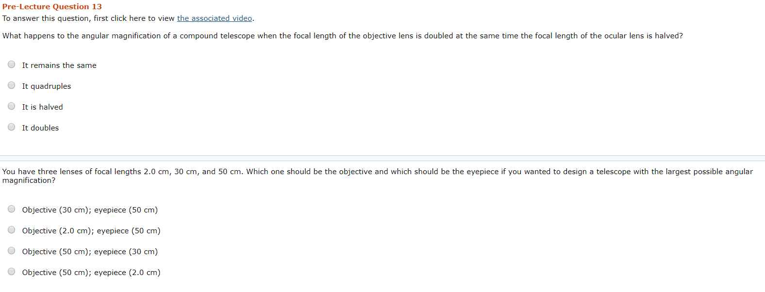 Solved Pre-Lecture Question 13 To answer this question, | Chegg.com