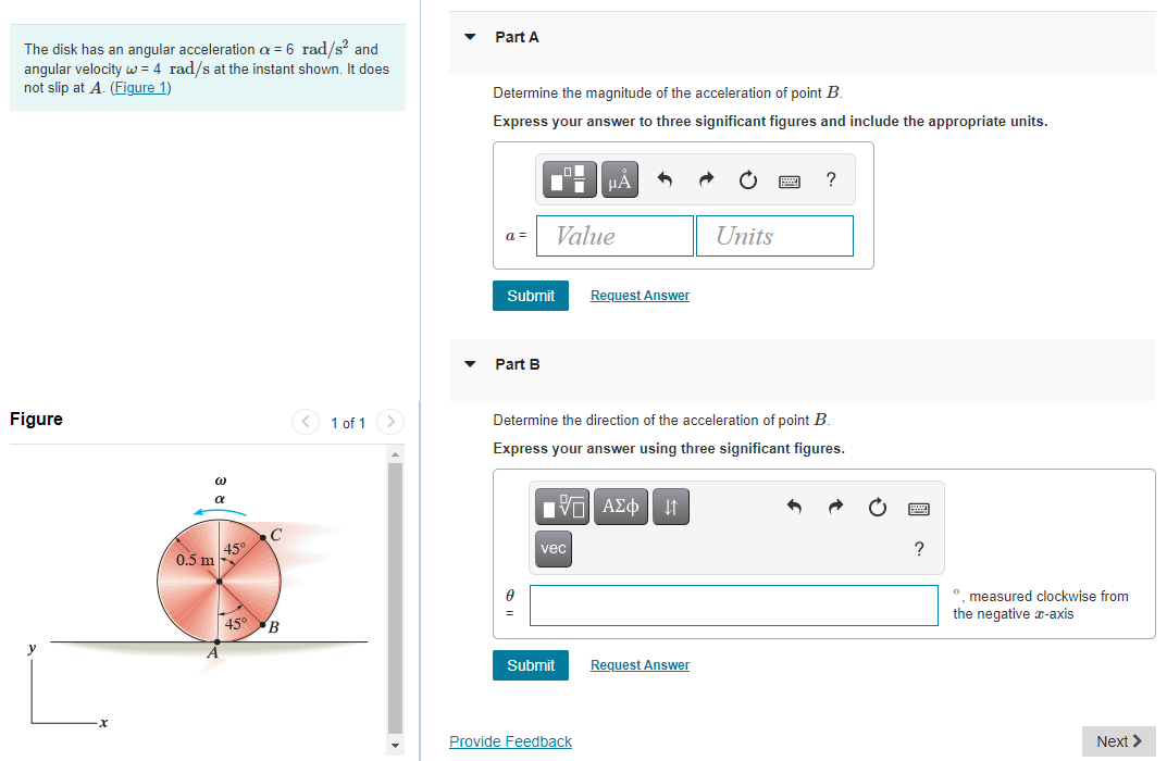 Solved Part A The disk has an angular acceleration a = 6 | Chegg.com