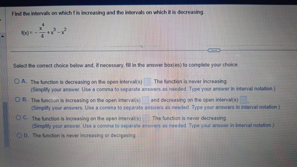Solved Find the intervals on which f is increasing and the | Chegg.com