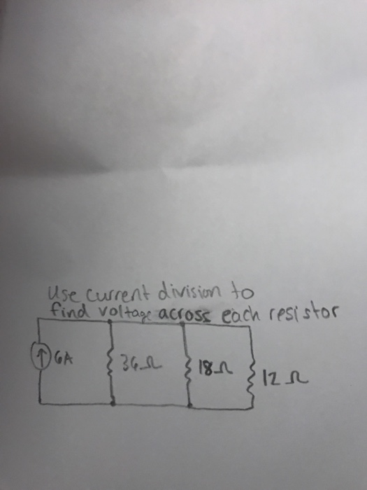 Solved Use current division to Find voltage across each | Chegg.com