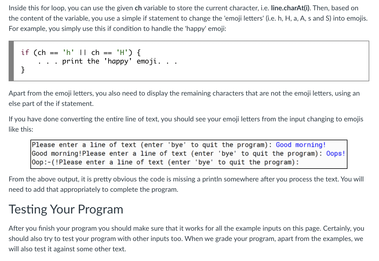 Solved ASCII to Emoji Introduction up (:)) (-D (:(00 XO@ 0:0 | Chegg.com