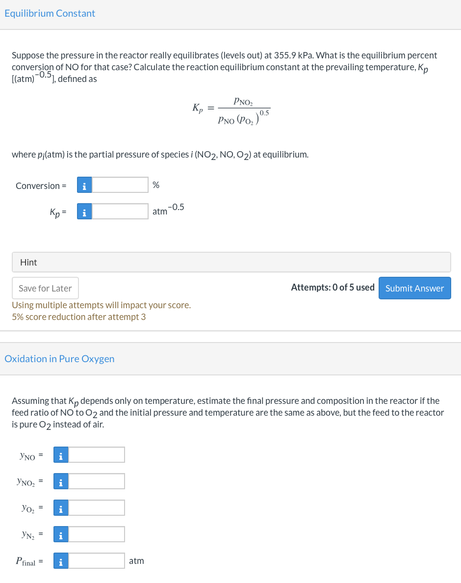 Solved The oxidation of nitric oxide NO +1/202NO2 takes | Chegg.com