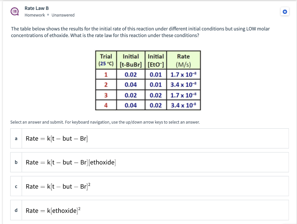 Solved The table below shows the results for the initial | Chegg.com