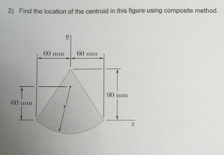 Solved 2) Find the location of the centroid in this figure | Chegg.com