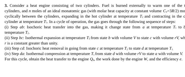 Solved 3. Consider a heat engine consisting of two | Chegg.com