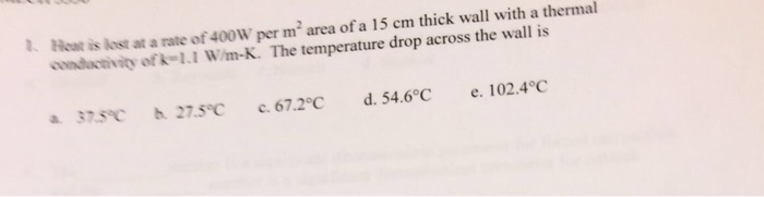 Solved t. Heat is lost at a rate of 400W per m2 area of a 15 | Chegg.com