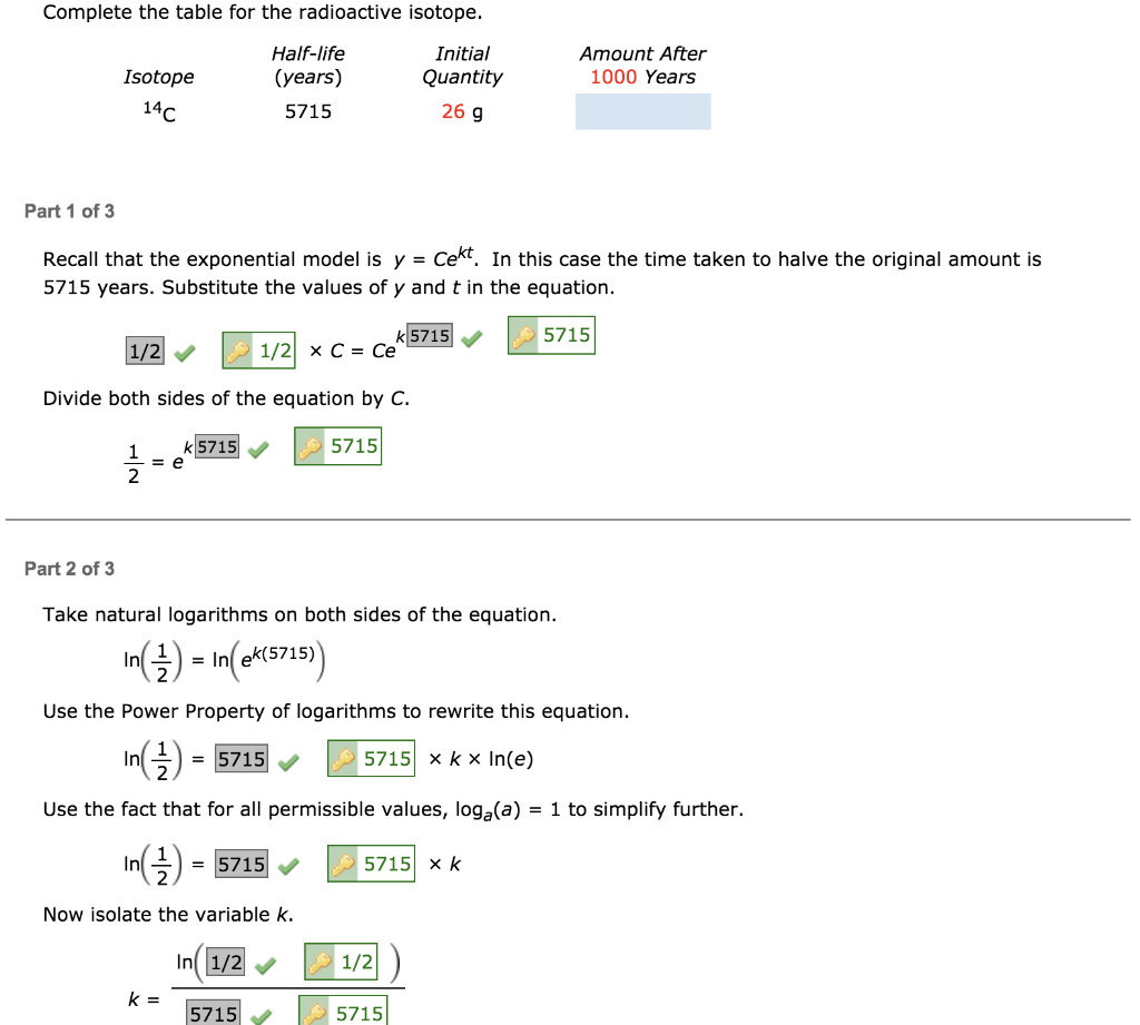 Solved Complete the table for the radioactive isotope.