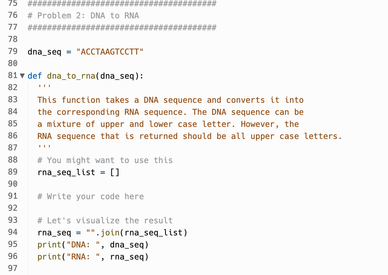 programming assignment assignment 2 dna processing