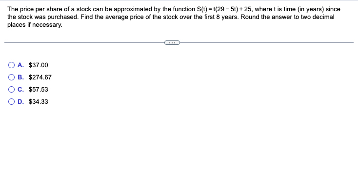 Solved The price per share of a stock can be approximated by | Chegg.com