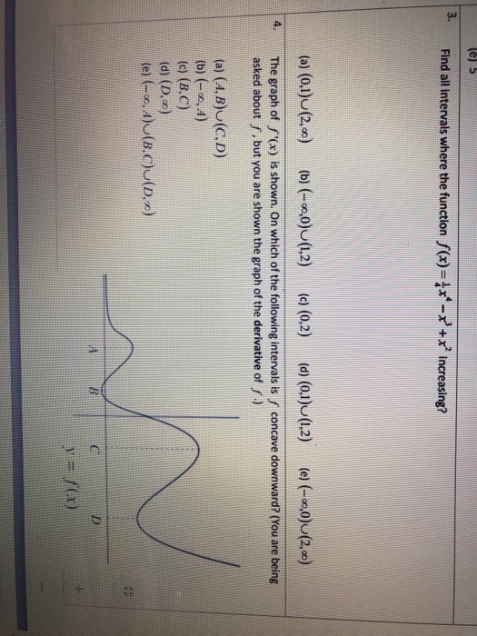 Solved (e) s 3. Find all intervals where the function f(x)= | Chegg.com