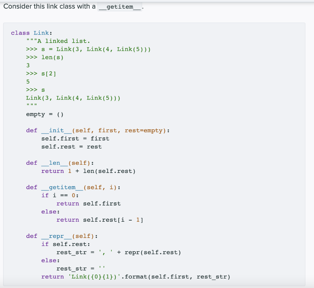 Solved Consider the following Link class. What methods can | Chegg.com