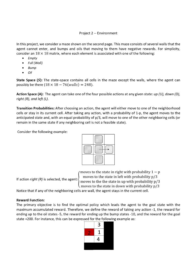 In this project, we consider a maze shown on the | Chegg.com
