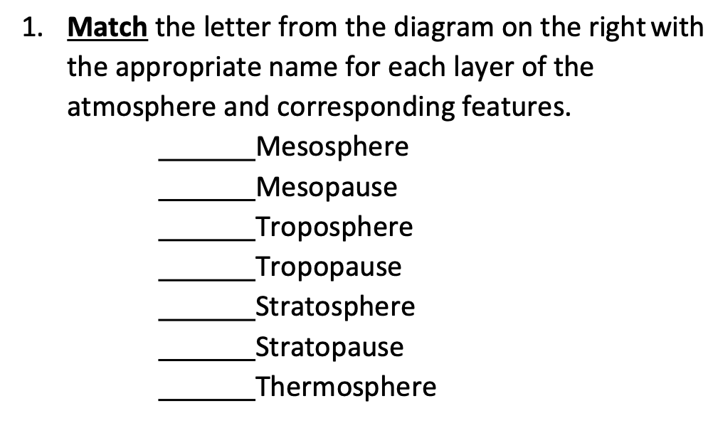 Solved 1. Match the letter from the diagram on the right | Chegg.com