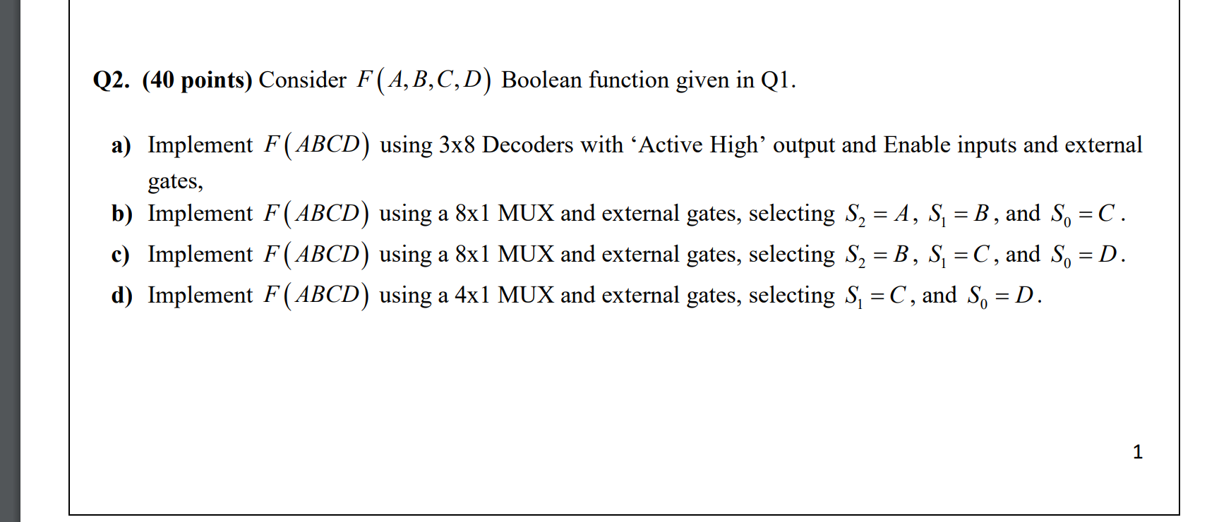 Solved Q1. (60 Points) Assuming (no+21)10=(abcdefg)2, A | Chegg.com