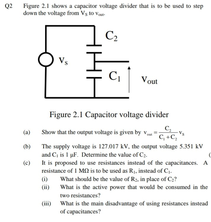 Voltage Divider Capacitor