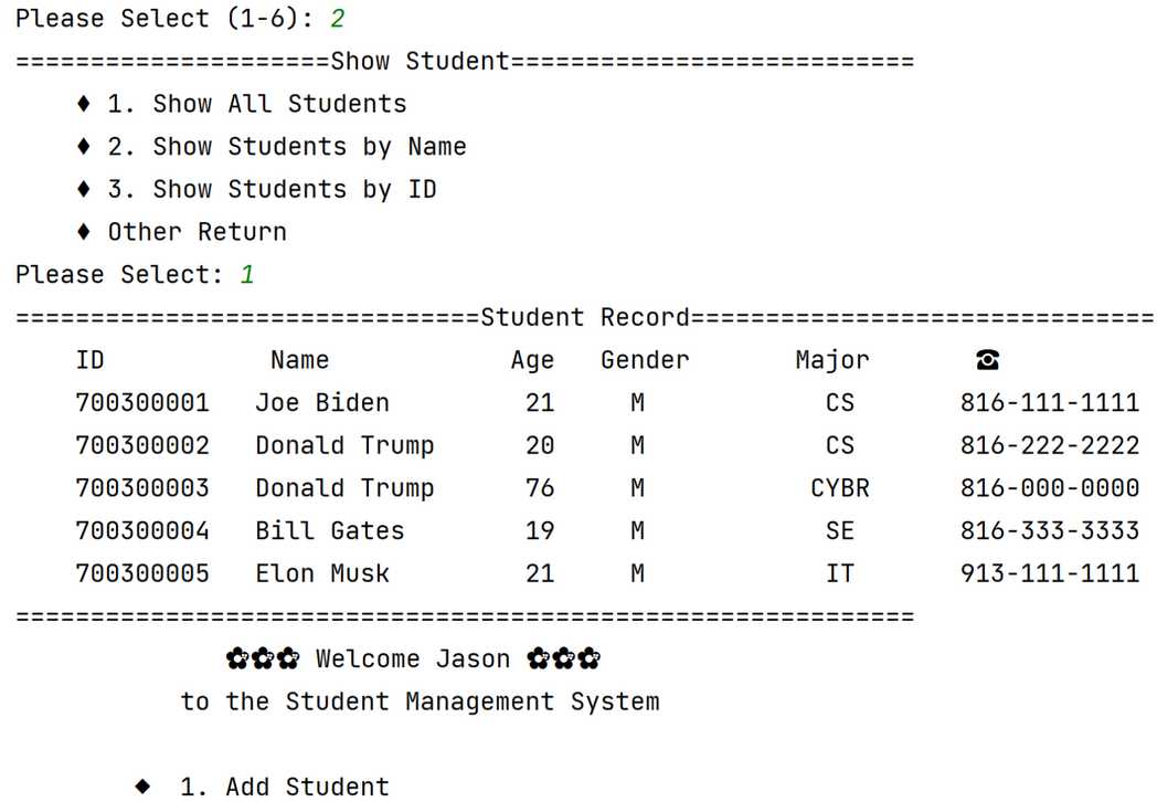 Solved Group Project Student Management Systems this | Chegg.com