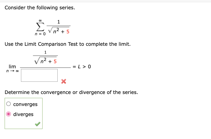 Solved Consider the following series. ∑n=0∞n2+51 Use the | Chegg.com