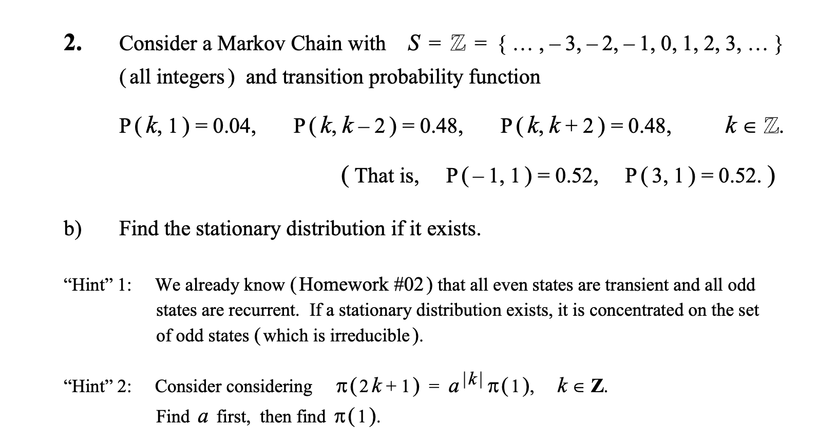 Solved 2. Consider A Markov Chain With | Chegg.com