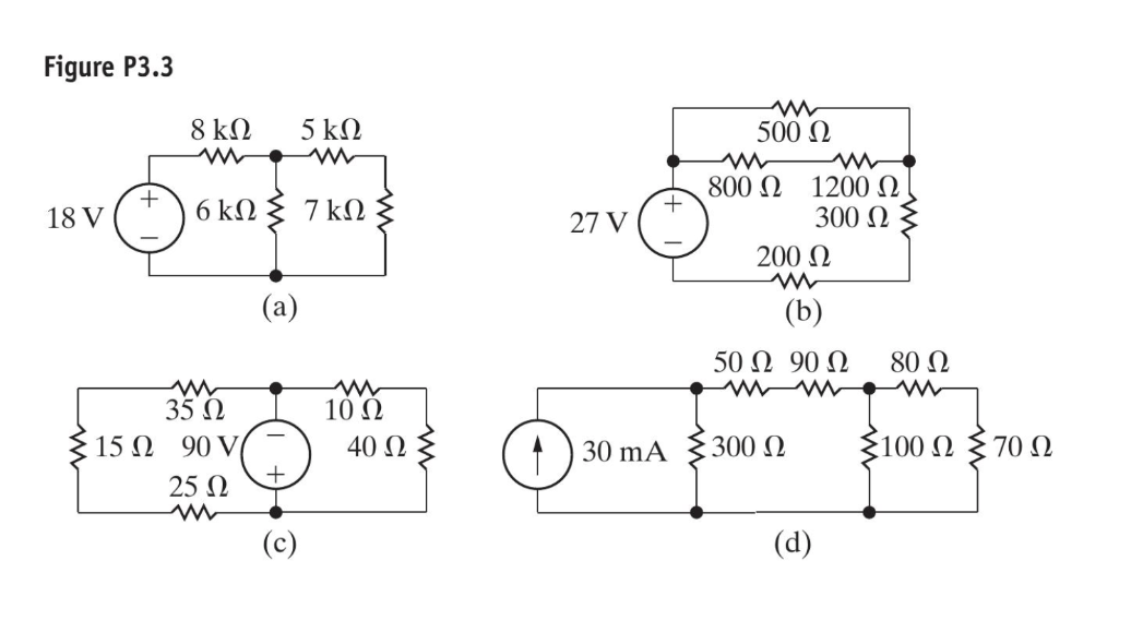 Solved For Each Of The Circuits Shown In Fig. P3.3, A) | Chegg.com