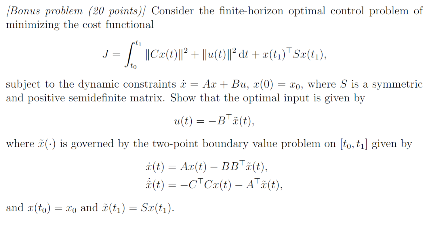 Solved (Bonus problem (20 points) Consider the | Chegg.com
