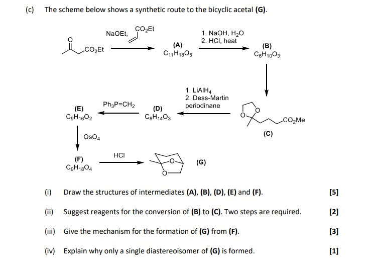 Solved The Scheme Below Shows A Synthetic Route To The | Chegg.com