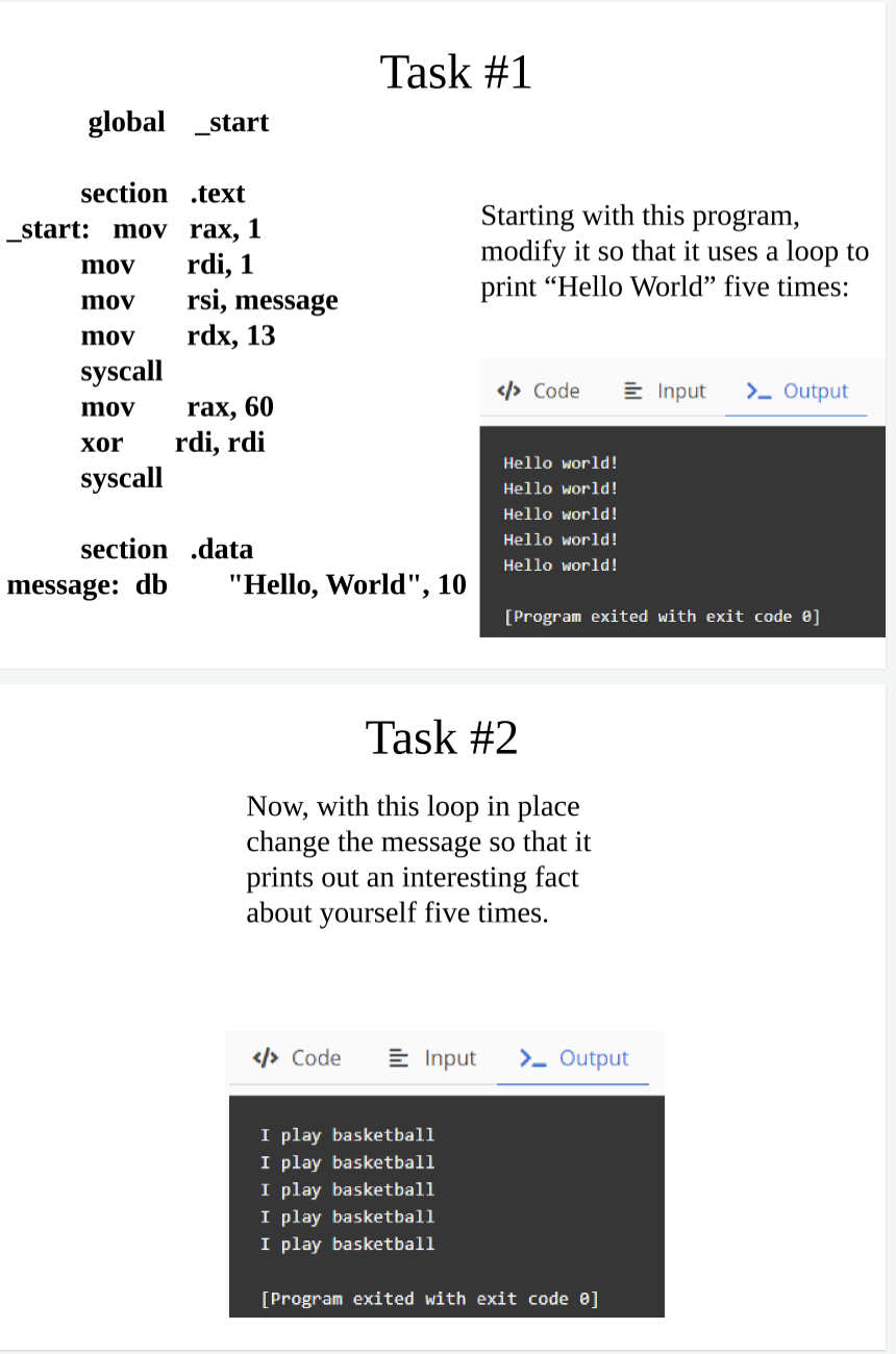 Solved Task #1 global _start Starting with this program, | Chegg.com