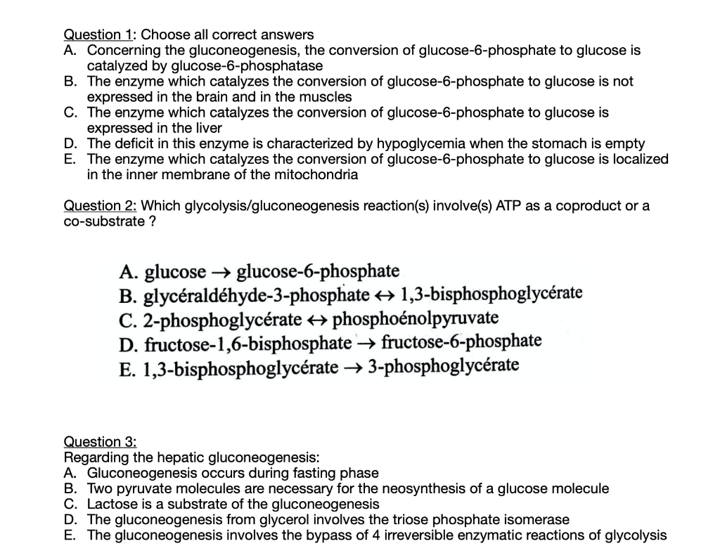 Solved Question 1: Choose all correct answers A. Concerning | Chegg.com