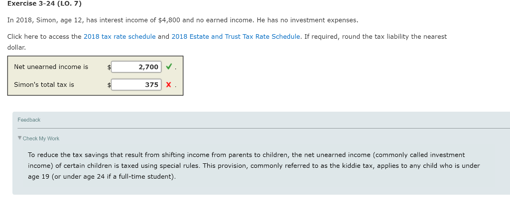 Solved Exercise 3-24 (LO. 7) In 2018, Simon, Age 12, Has | Chegg.com