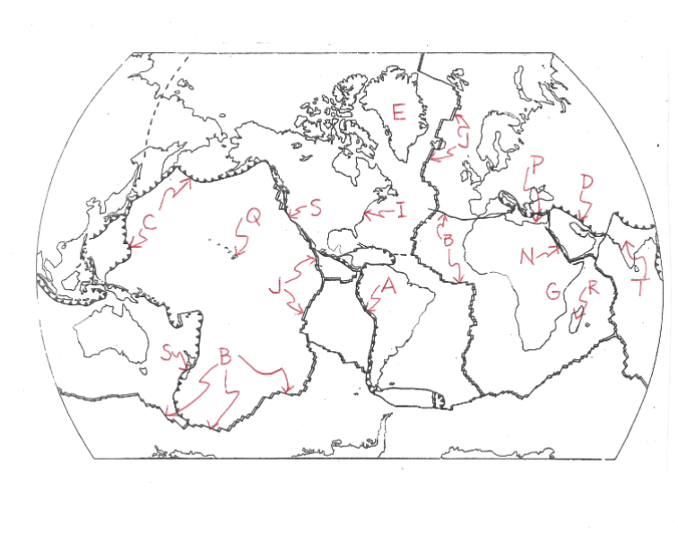 Solved . ﻿ Which letter on the map identifies/locates the | Chegg.com