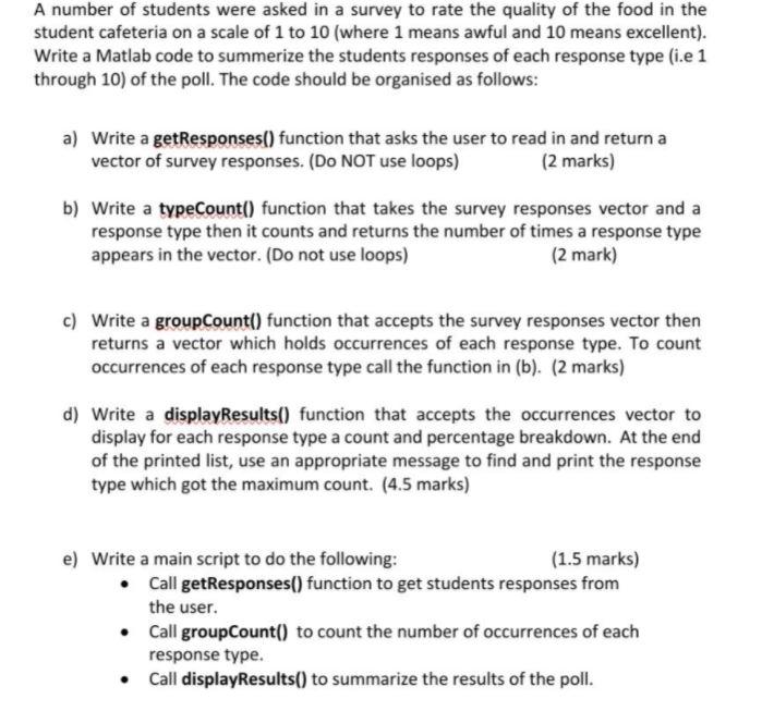 Solved A number of students were asked in a survey to rate | Chegg.com