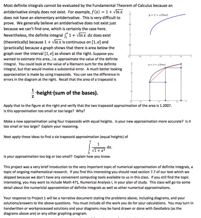 Solved Most definite integrals cannot be evaluated by the | Chegg.com