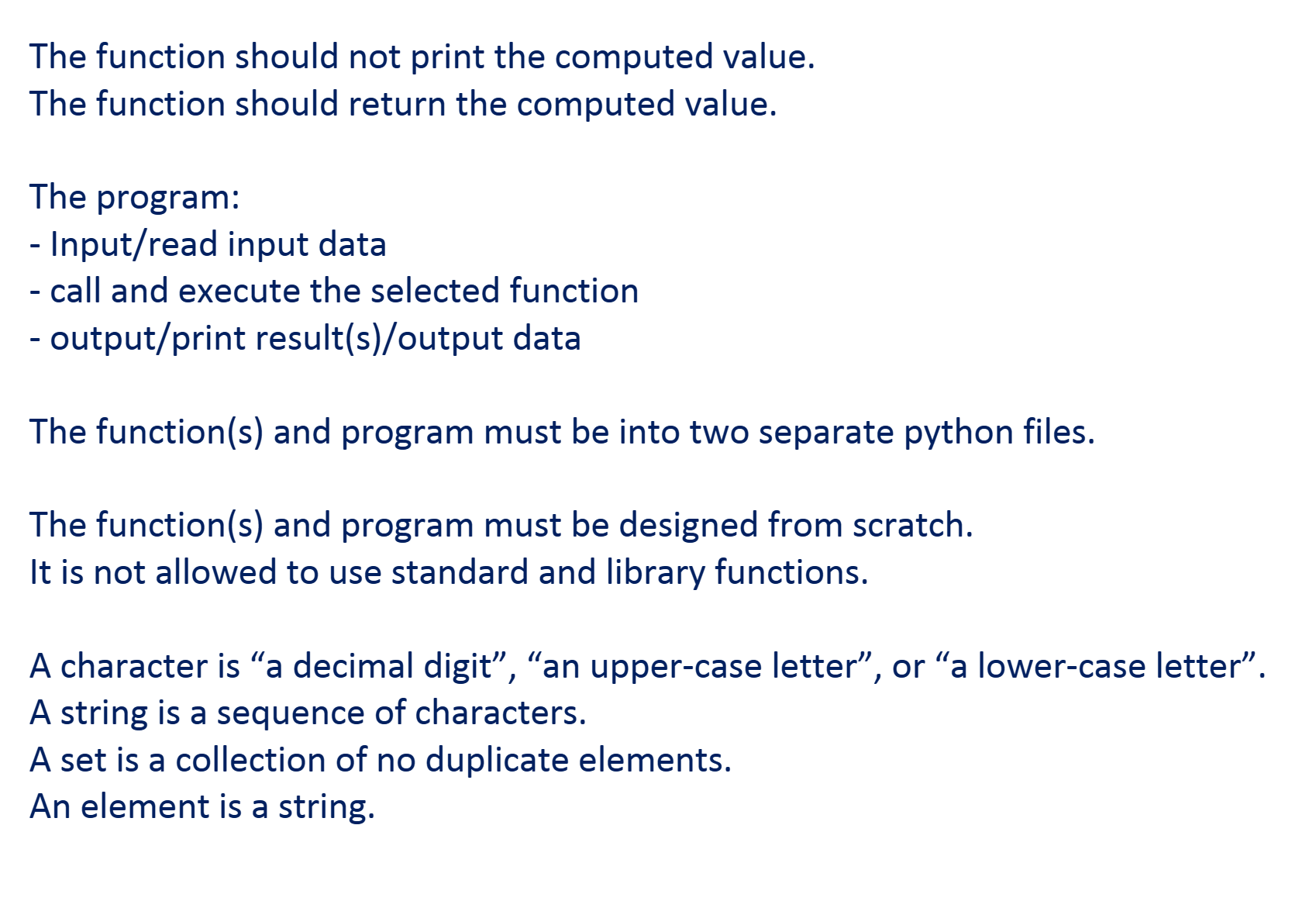 Solved Select function according to the first letter of your | Chegg.com