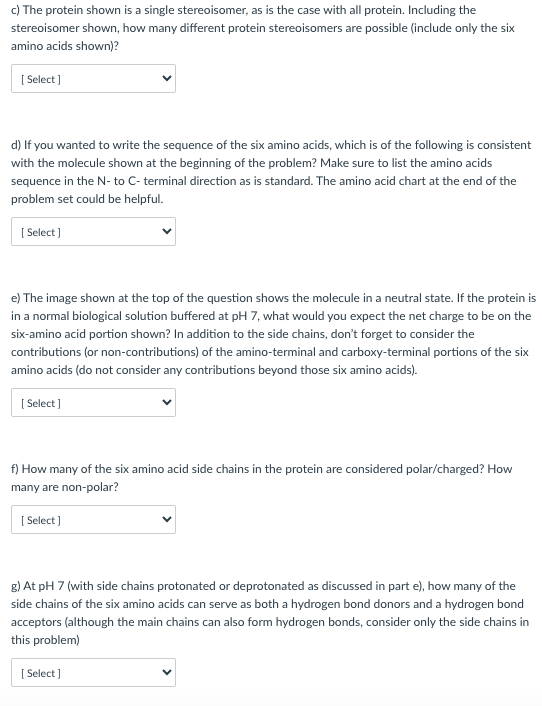 Solved Shown below are six amino acids that are part of a | Chegg.com