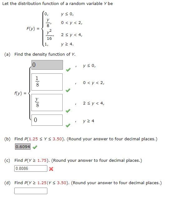 Solved Let the distribution function of a random variable Y | Chegg.com