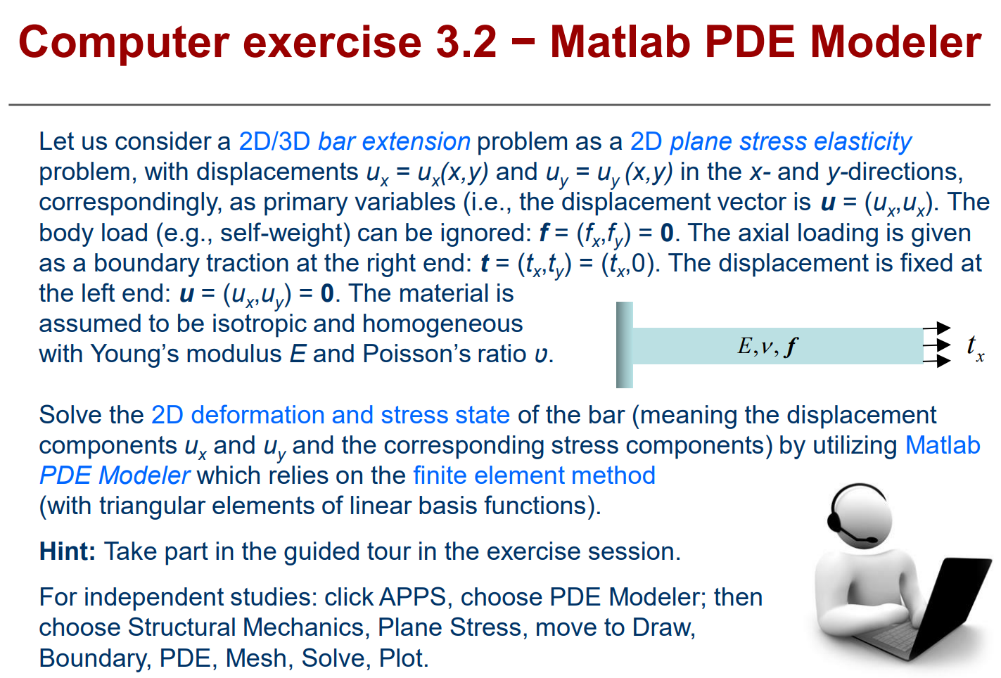 Solved Computer Exercise 3.2 - Matlab PDE Modeler Let Us | Chegg.com