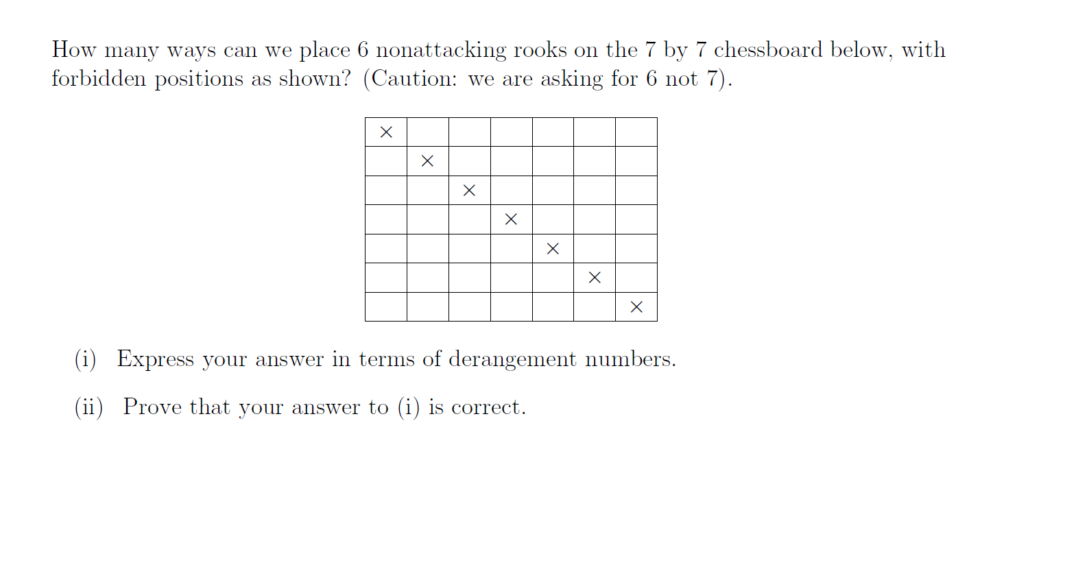 Permutations, Derangements, and Other Forbidden Position Problems Using  Non-Attacking Rooks - Wolfram Demonstrations Project