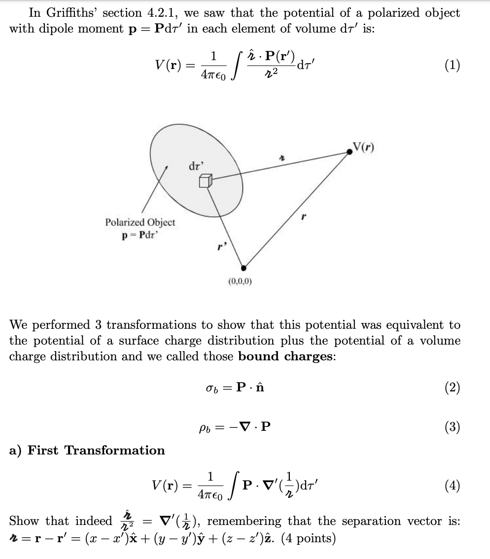 Solved In Griffiths Section 4 2 1 We Saw That The Poten Chegg Com