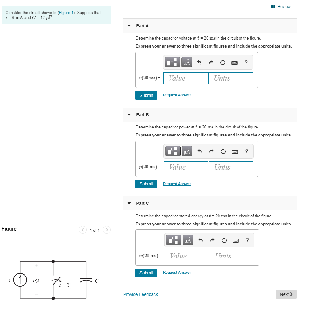 Solved 1 Review Consider the circuit shown in (Figure 1). | Chegg.com