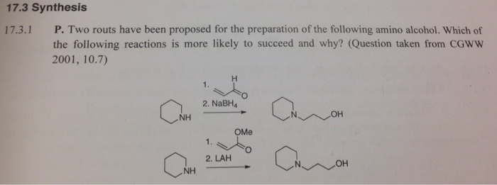 Solved 17.3 Synthesis P. Two routs have been proposed for | Chegg.com