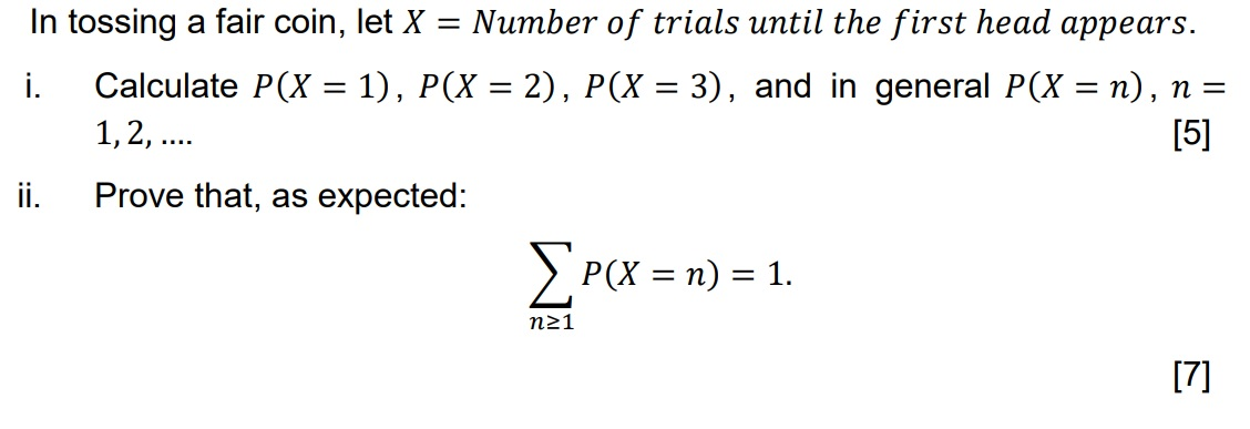 Solved In Tossing A Fair Coin Let X Number Of Trials U Chegg Com