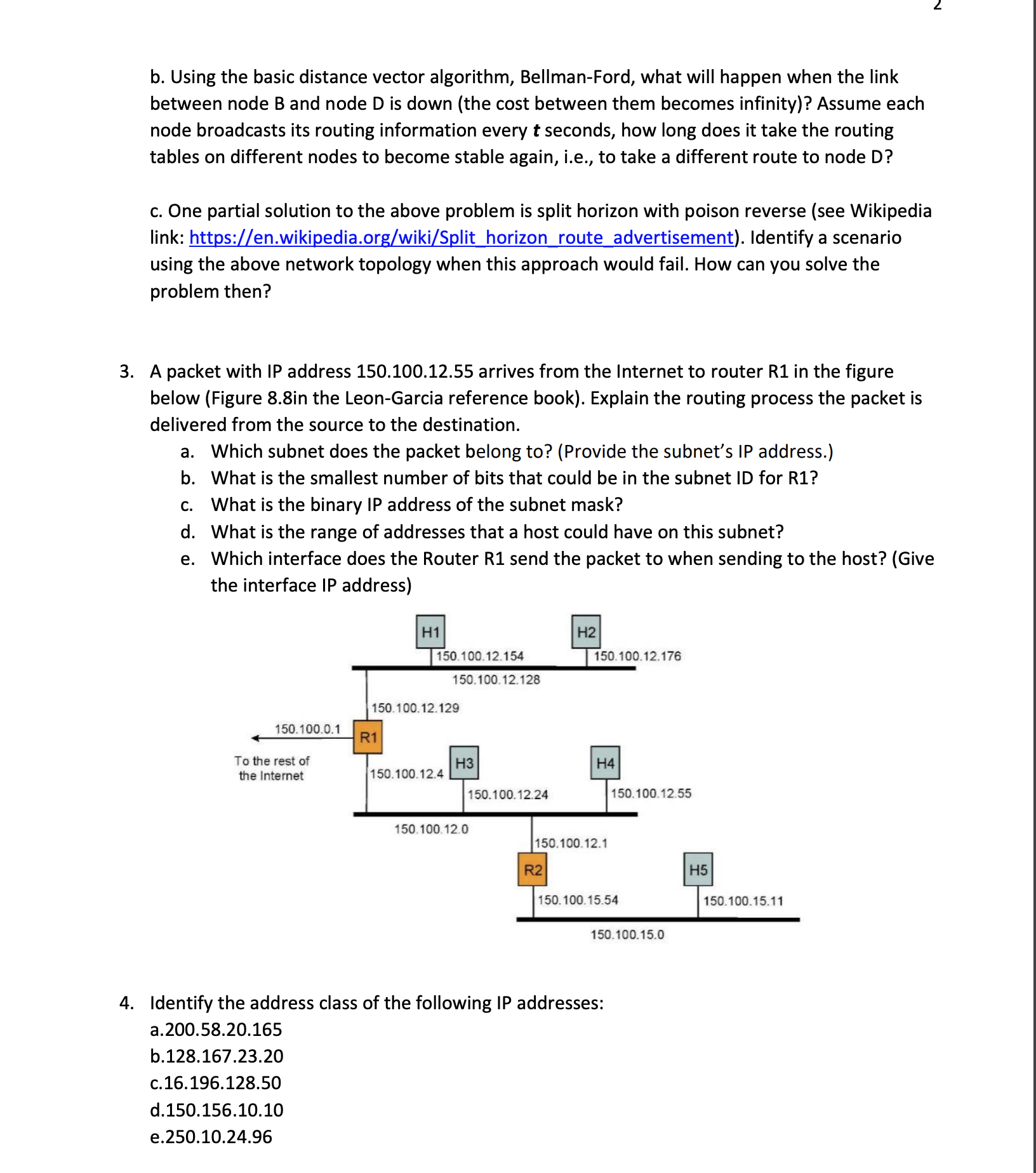 Solved 1. Consider The Network In The Figure Below. Show The | Chegg.com