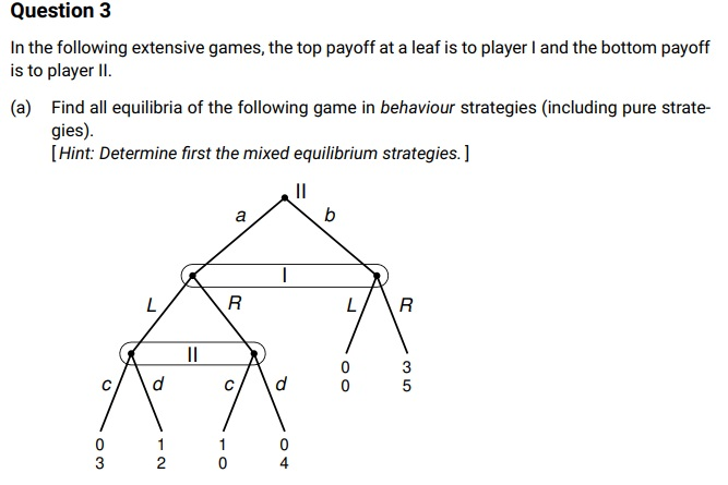 Question 3 In The Following Extensive Games, The Top | Chegg.com