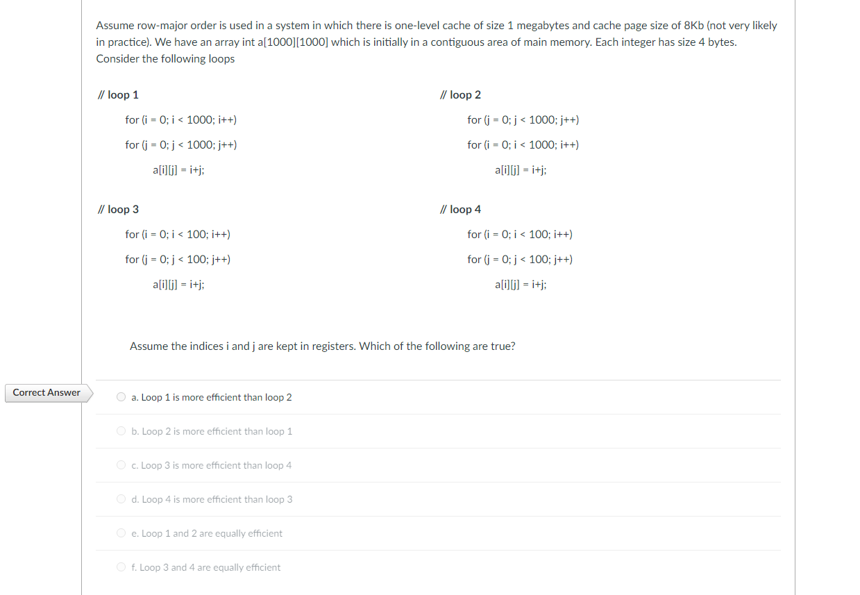 Solved Assume row-major order is used in a system in which | Chegg.com