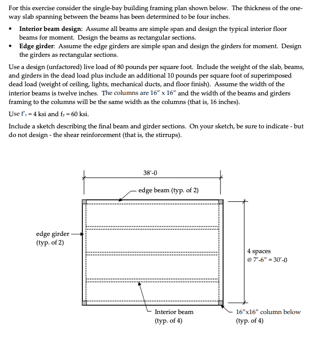 For this exercise consider the single-bay building | Chegg.com