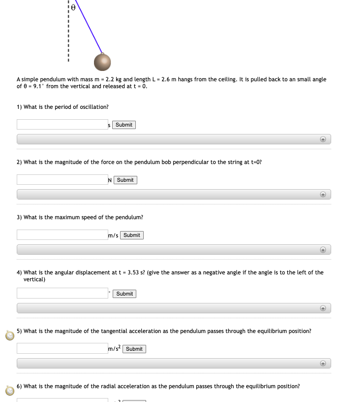 Solved A Simple Pendulum With Mass M 2 2 Kg And Length L 2 6 Chegg Com   PhpR7EEks